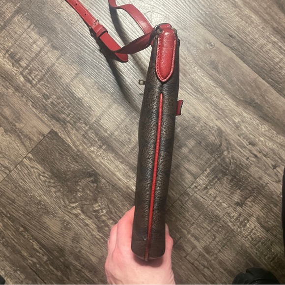 Coach Rowan File Bag - Signature Brown and Red Crossbody - Picture 13 of 15